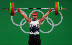 Sonny lifting at the Rio Olympics