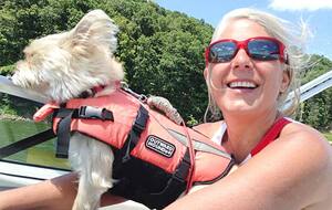 Dr Jill enjoying a boat ride