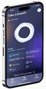 Oxa app Your breathing data shown on your smartphone
